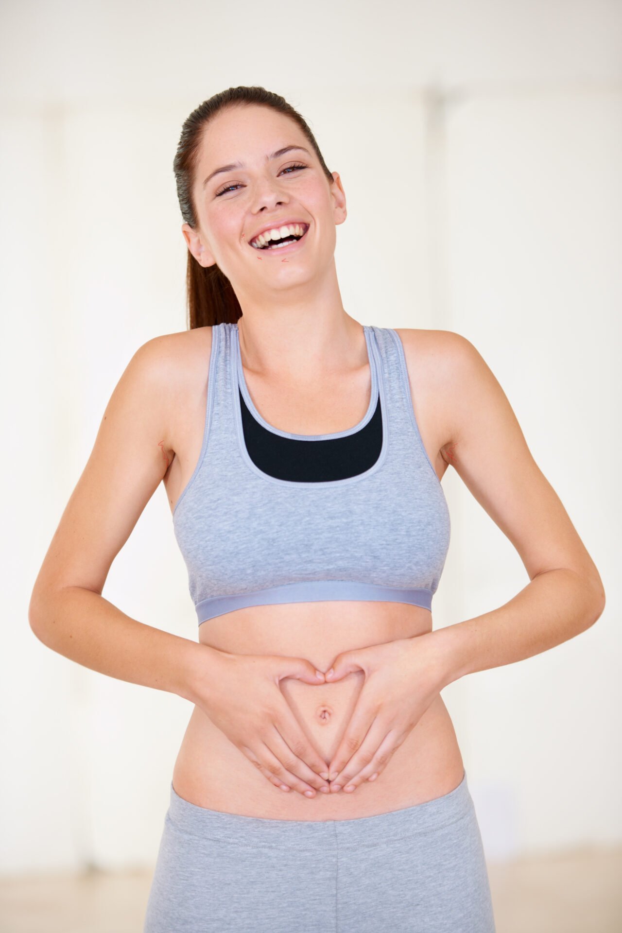 Trimming down her belly fat